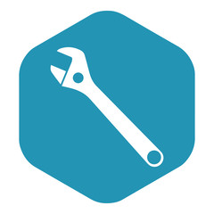 The monkey wrench icon. A spanner is a tool for rotating nuts, bolts, and other parts. Vector illustration isolated on a white background for design and web.