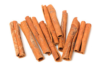 Cinnamon on a white background