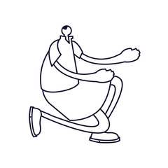young man standing, line style icon