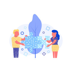 Couple concept Vector illustration in flat style