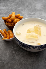 Tofu with fried flour is the breakfast of Chinese and Thai breakfast.
