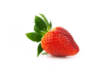 fresh garden strawberry fruit isolated on white