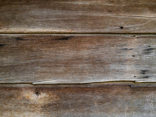 Closeup on an old wooden wall background surface.