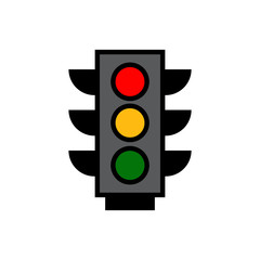 Traffic light icon. Design template vector