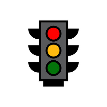 Traffic light icon. Design template vector