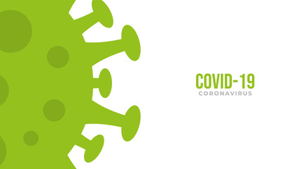 flat covid-19 background . green corona virus background design