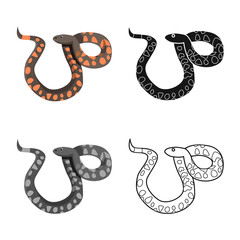 Vector illustration of serpent and viper icon. Graphic of serpent and rattlesnake vector icon for stock.