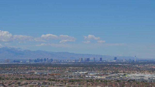 High angle view of the Las Vegas strip skylin and cityscape
