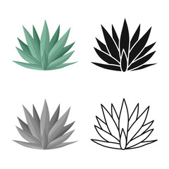 Isolated object of agave and tequila icon. Web element of agave and blue vector icon for stock. - obrazy, fototapety, plakaty