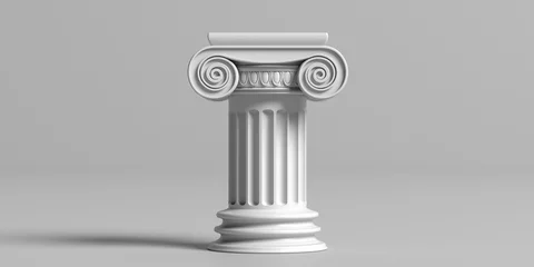 Deurstickers Marble pillar column classic greek against gray background. 3d illustration © Rawf8
