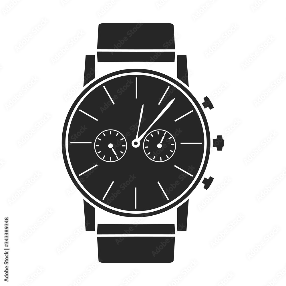 Wall mural Watch wrist vector icon.Black vector icon isolated on white background watch wrist.