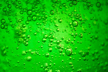 green fluid with bubbles science research