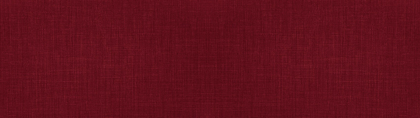 Dark raspberry red natural cotton linen textile texture background banner panorama 