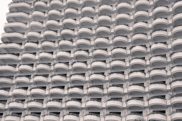 large group of round balconies of thai building