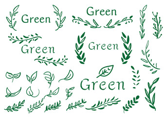 緑のマークのセット