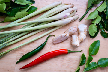 Many kinds of Thai herbs