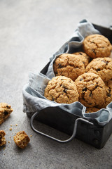 Oatmeal cookies with chocolate crumb