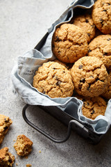 Oatmeal cookies with chocolate crumb