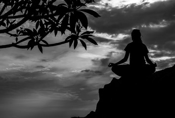 Serenity and yoga practicing, meditation