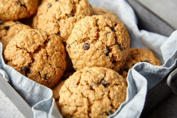 Oatmeal cookies with chocolate crumb