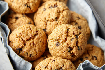 Oatmeal cookies with chocolate crumb