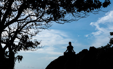 Serenity and yoga practicing, meditation