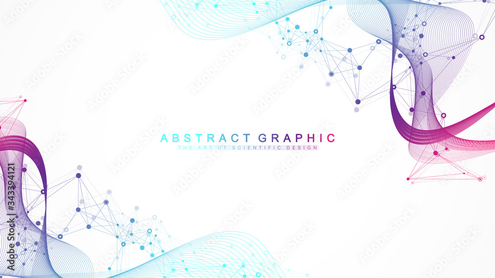 Aufkleber big genomic data visualization. dna helix, dna strand, dna test. crispr cas9 - genetic engineering. 