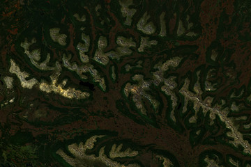 High resolution satellite image of landscape in Patagonia, Argentina - contains modified Copernicus...