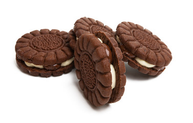 chocolate double cookie isolated