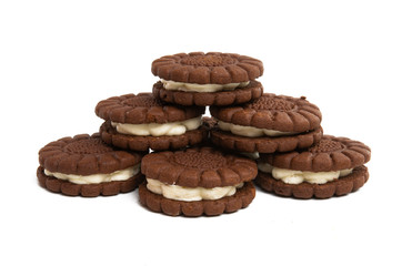 chocolate double cookie isolated