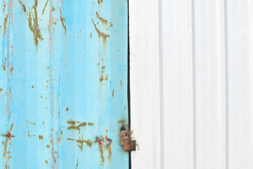 White and blue old container background
