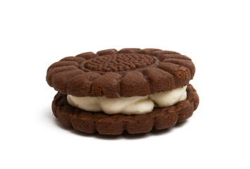 chocolate double cookie isolated