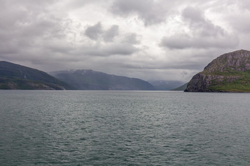 Summer travel in beautiful Norway. Travel weekend, vacation. Scandinavian countries, selective focus