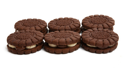 chocolate double cookie isolated