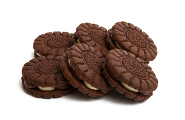 chocolate double cookie isolated