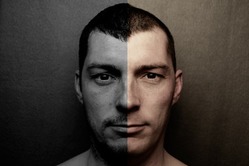 Portrait of a man on a gray background