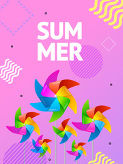 Fototapeta na wymiar Realistic Detailed 3d Summer Concept Ad Poster Card. Vector