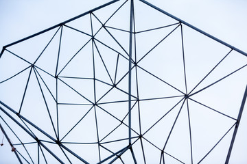 Metal web. Mesh of metal tubes, abstract background