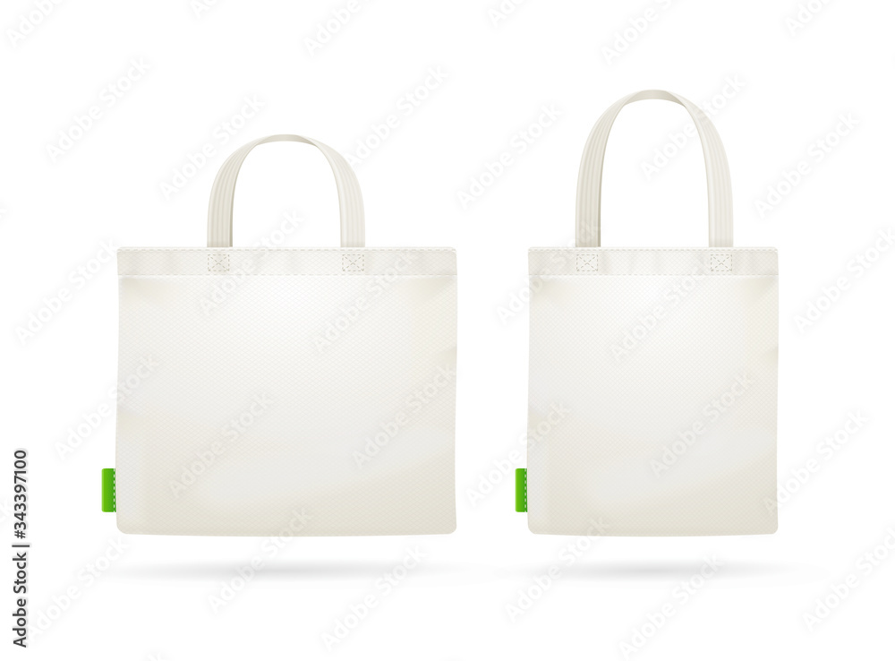 Wall mural Realistic Detailed 3d Tote Bag Set. Vector