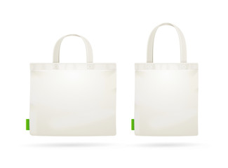 Realistic Detailed 3d Tote Bag Set. Vector