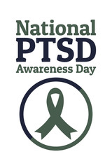 National PTSD Awareness Day concept. June 27. Template for background, banner, card, poster with text inscription. Vector EPS10 illustration. .