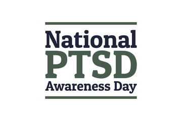 National PTSD Awareness Day concept. June 27. Template for background, banner, card, poster with text inscription. Vector EPS10 illustration. .