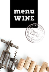 Winery menu project - isolated text