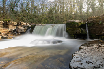 Richmond Waterfall on Swale river, UK, during spring time