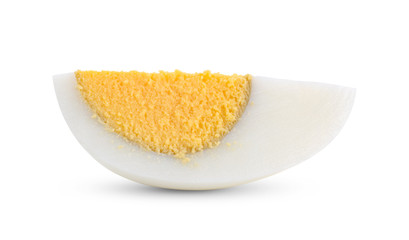 boiled egg on white background full depth of field