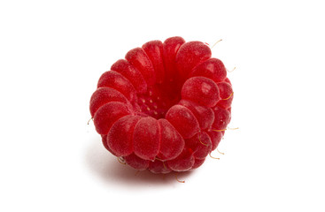 ripe raspberries isolated