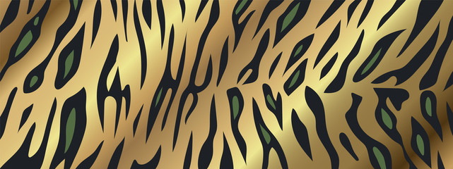 Luxury animal skin background, Golden  zebra skin pattern, Gold tiger skin background vector illustration.