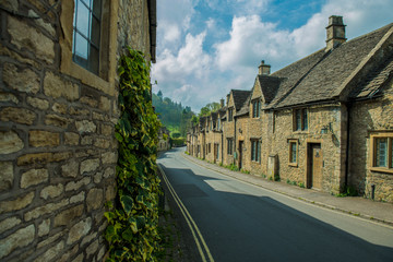 Fototapeta na wymiar Old houses from Castle Combe village , Wiltshire, UK
