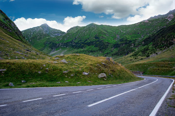 Panoramic view over Carpathian Mountains, Romania during summer time