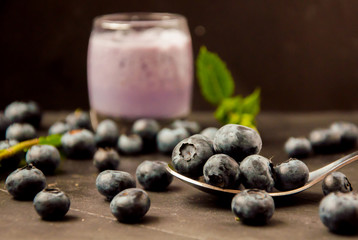blueberry smoothie with blueberries